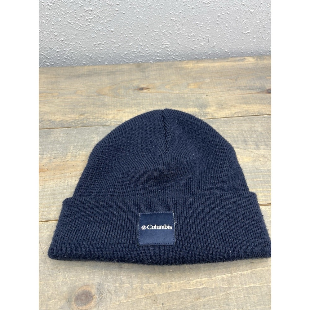 Columbia  Heavyweight Cuffed Beanie Mens Womens Winter Hat One Size navy blue